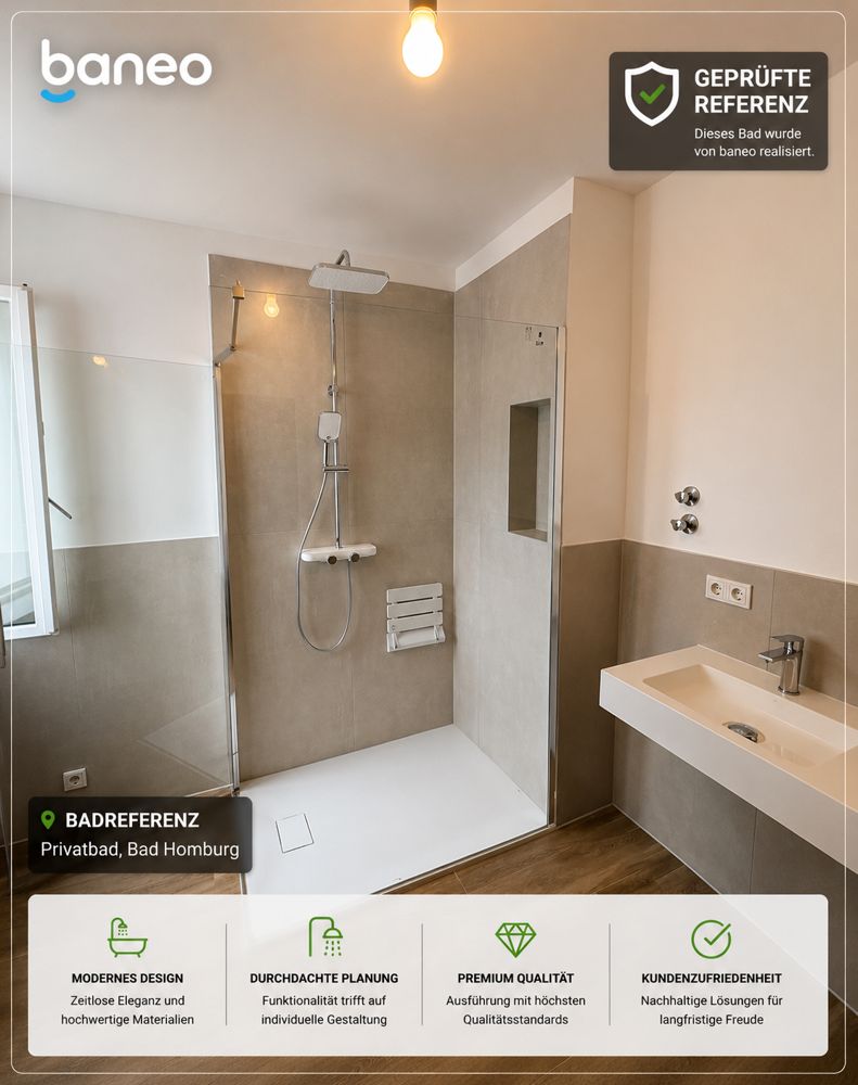 Von baneo saniertes Bad, Privatbad, Bad Homburg
